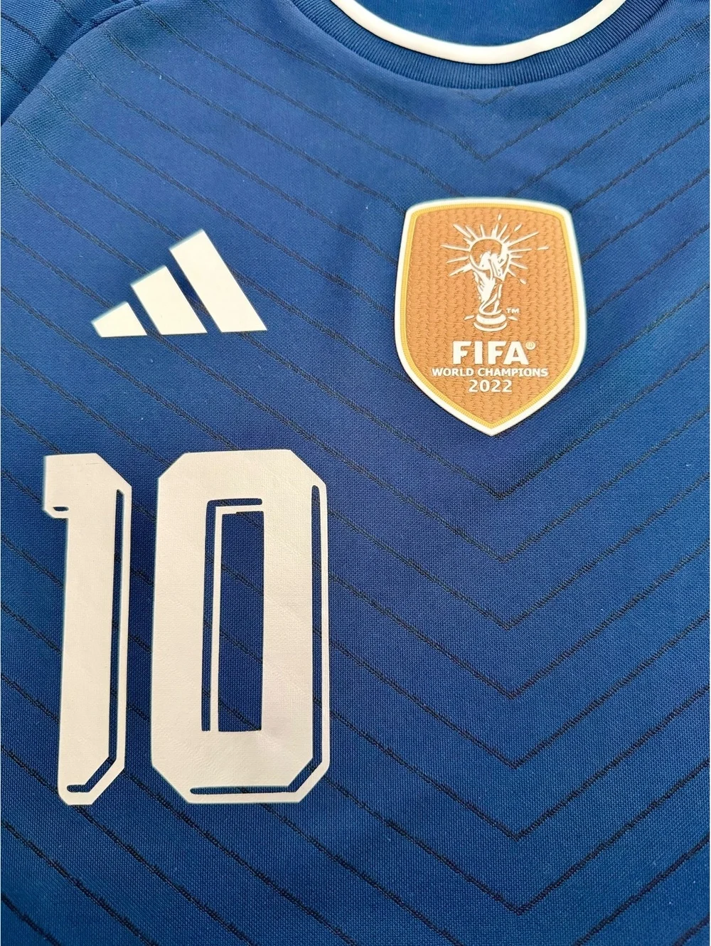 Messi Argentina Adidas Blue and Silver details Large